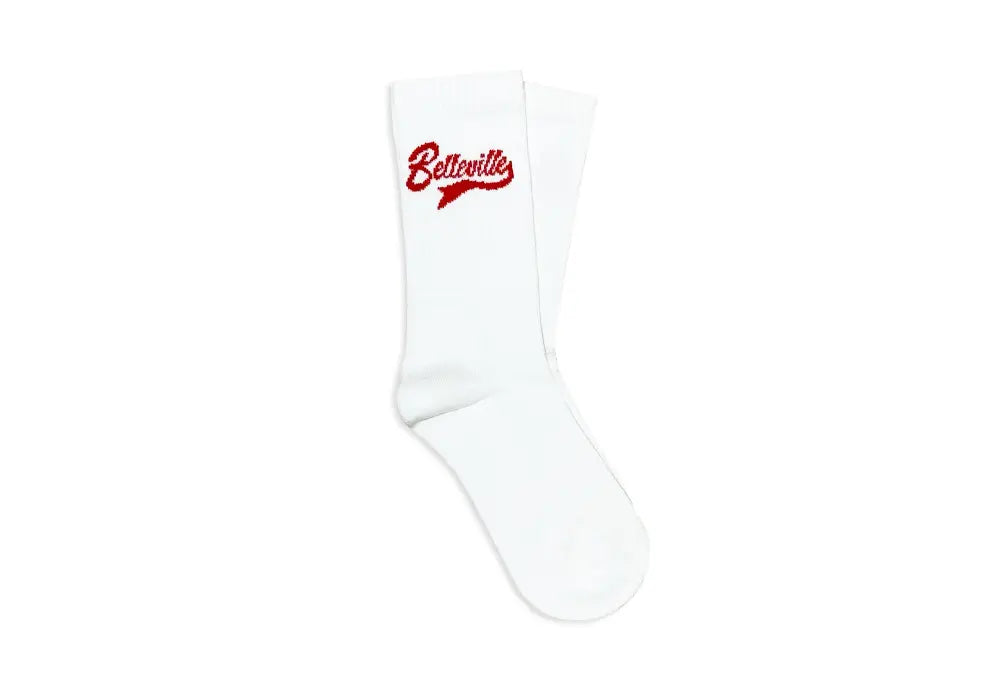 Chaussettes Belleville Blanche et Rouge Throwback