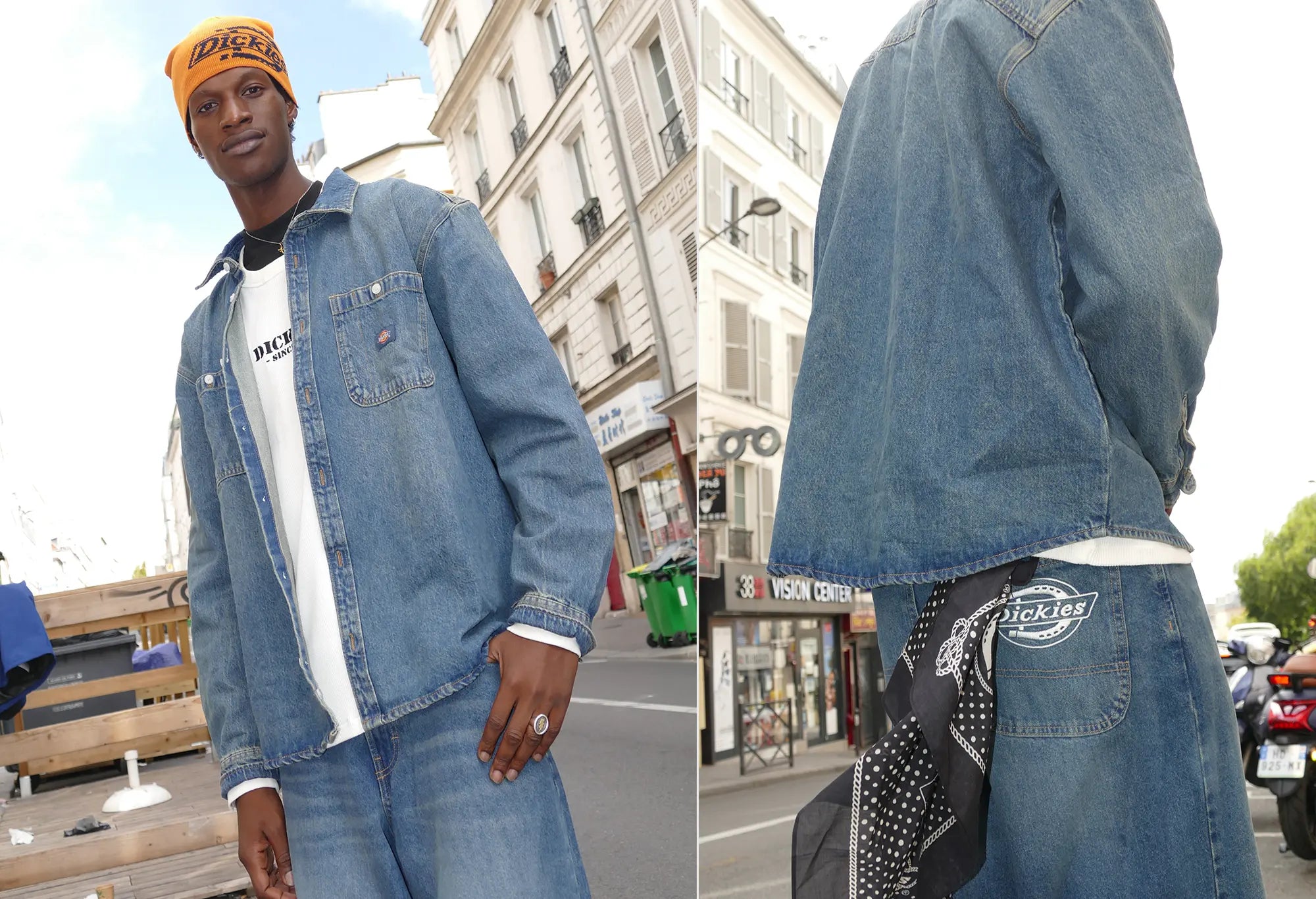 Dickies Chemise en jean à manches longues Mechanic kaki Dickies