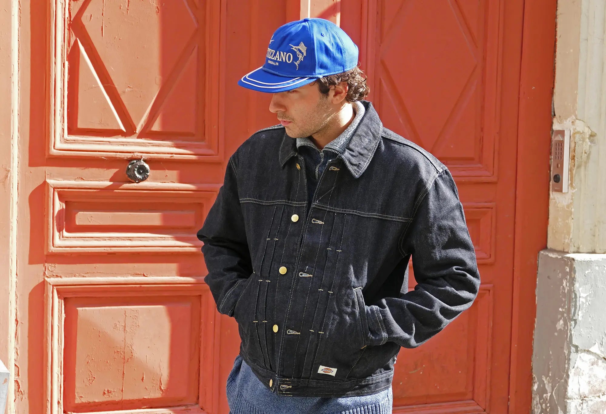 Dickies Selvedge Pleated Denim Jacket Rinsed Dickies