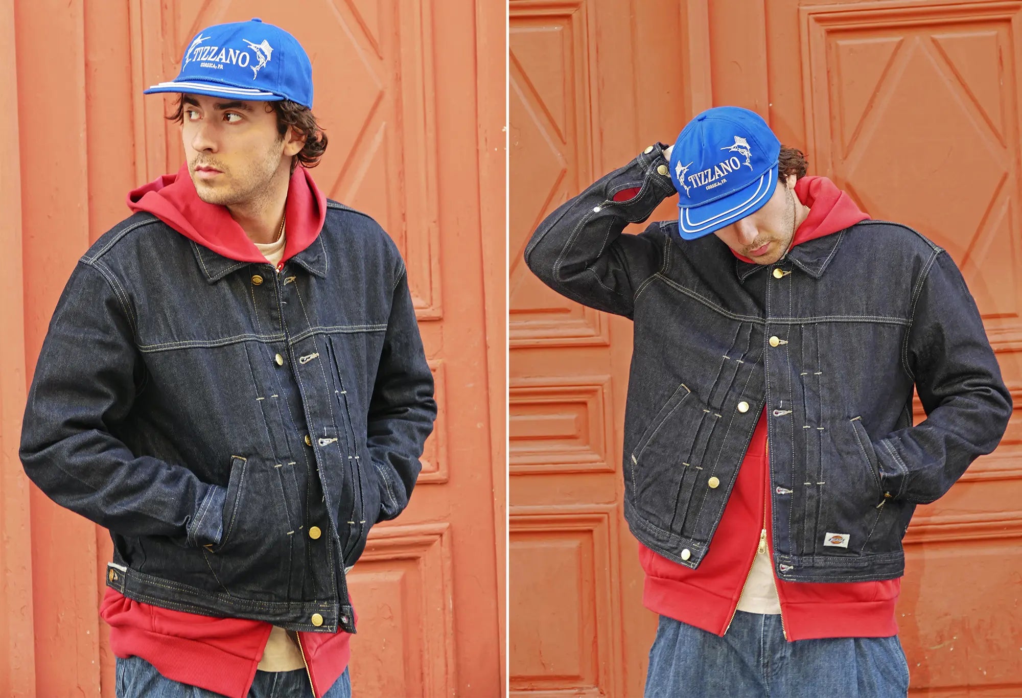 Dickies Selvedge Pleated Denim Jacket Rinsed Dickies