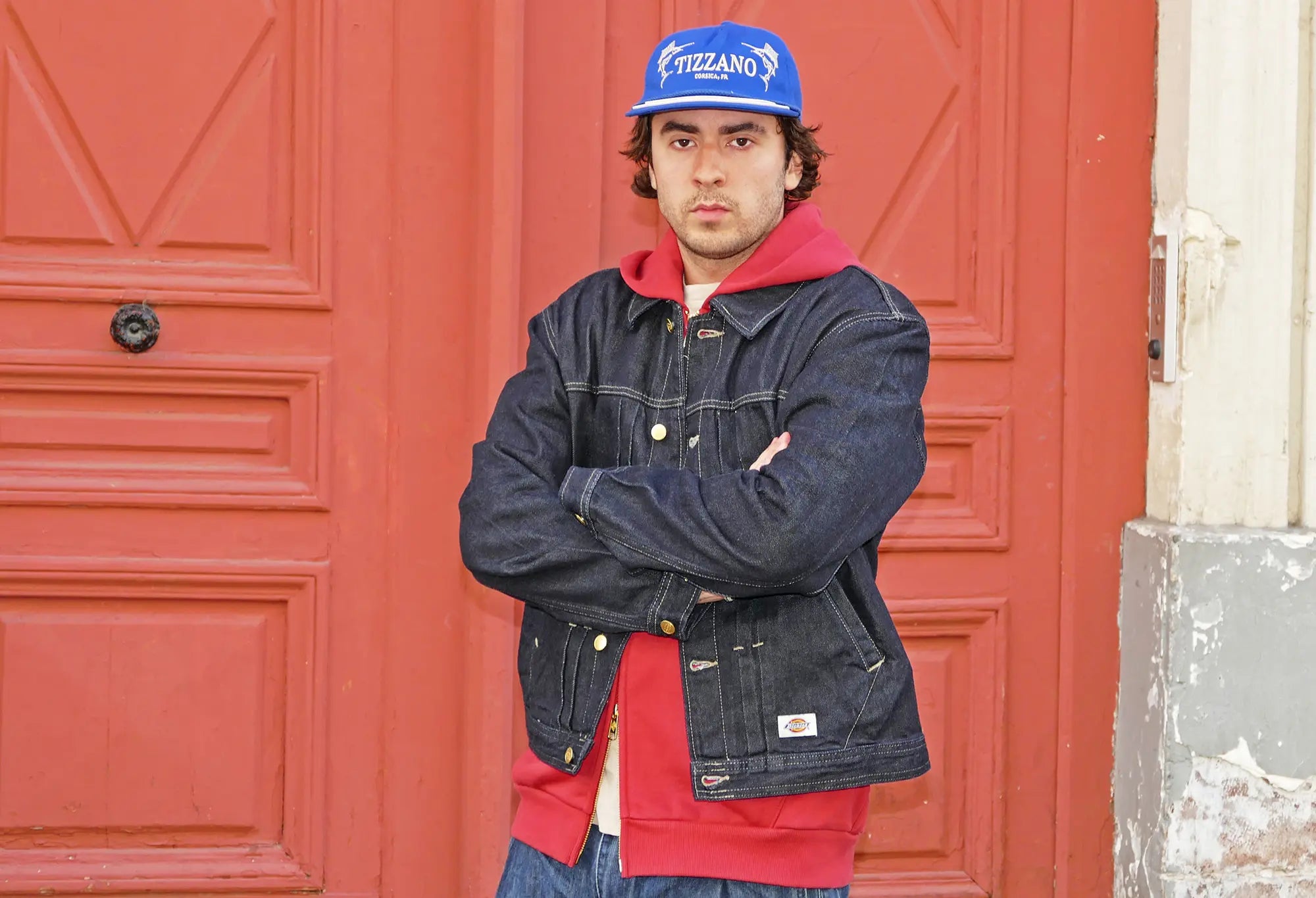 Dickies Selvedge Pleated Denim Jacket Rinsed Dickies
