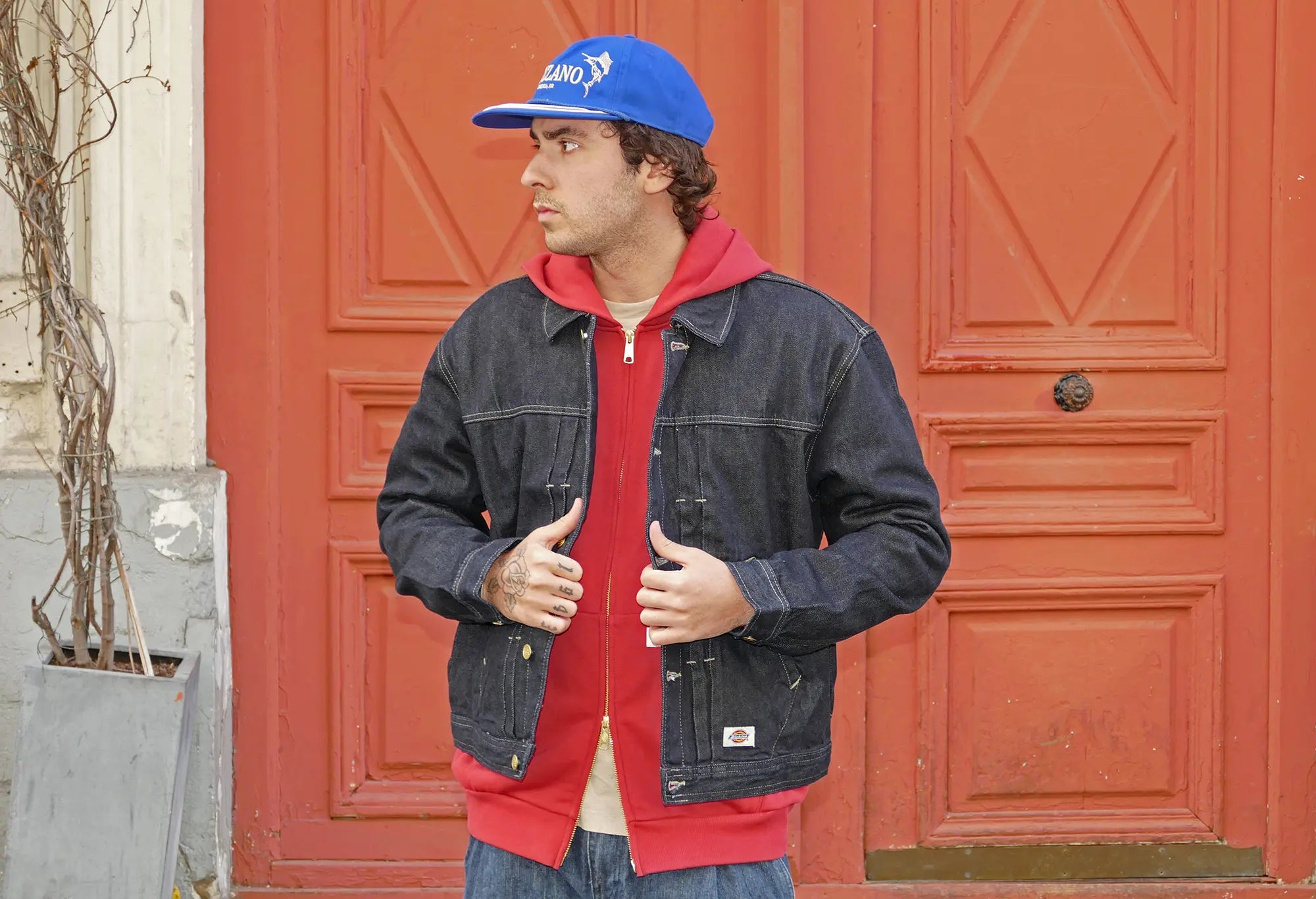 Dickies Selvedge Pleated Denim Jacket Rinsed Dickies