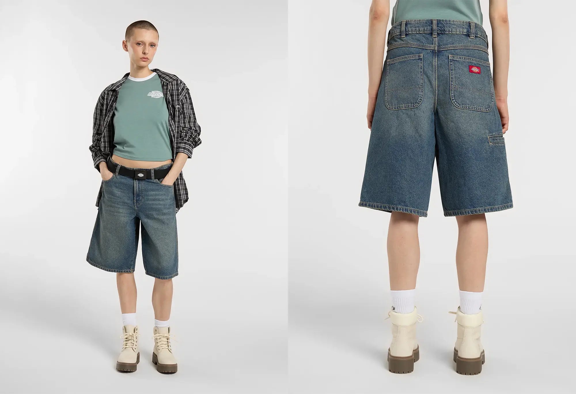 Dickies Short en jean ample 957 13-Inch - Khaki tinted blue Dickies