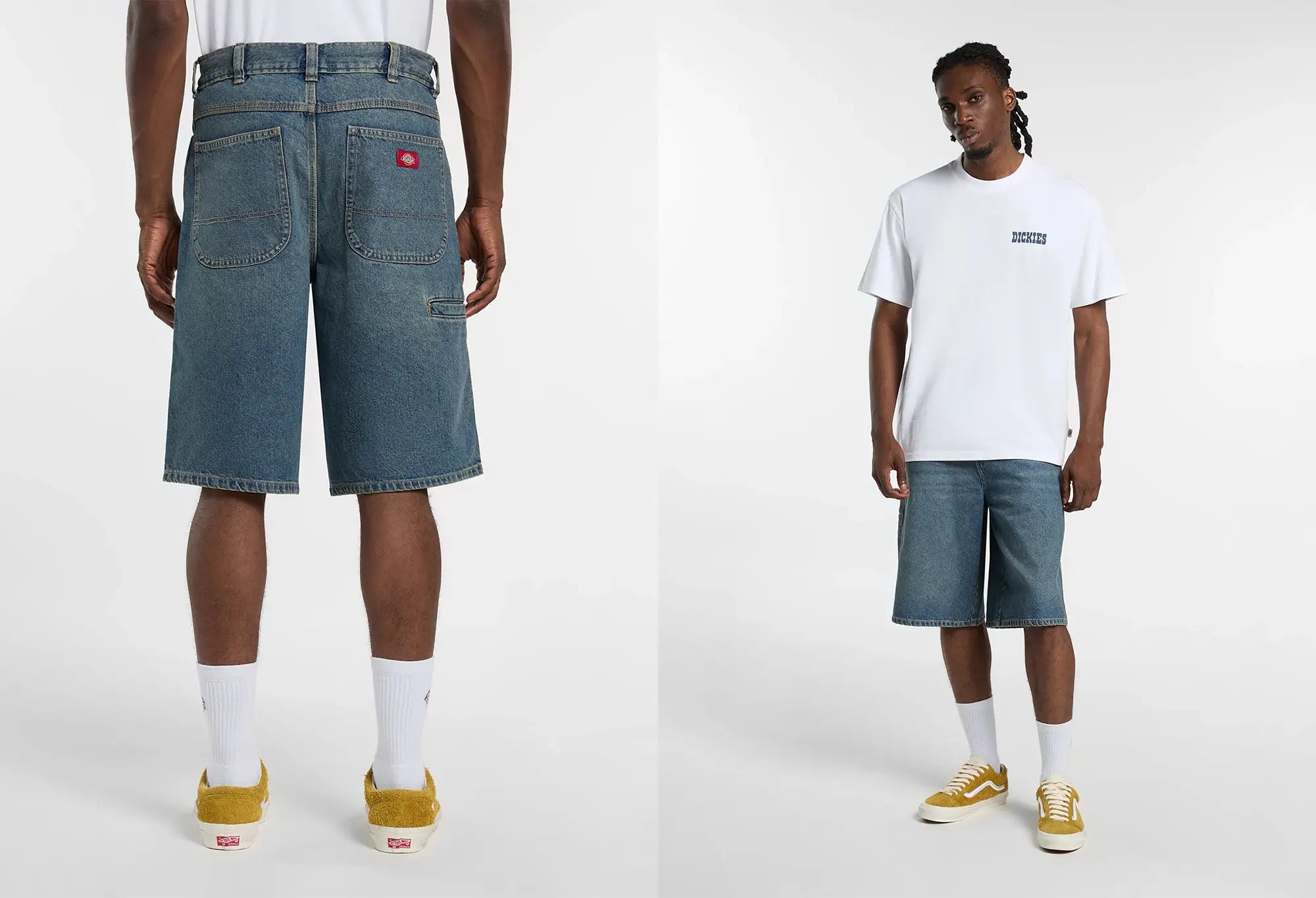 Dickies Short en jean ample 958 13-Inch - Khaki tinted blue Dickies