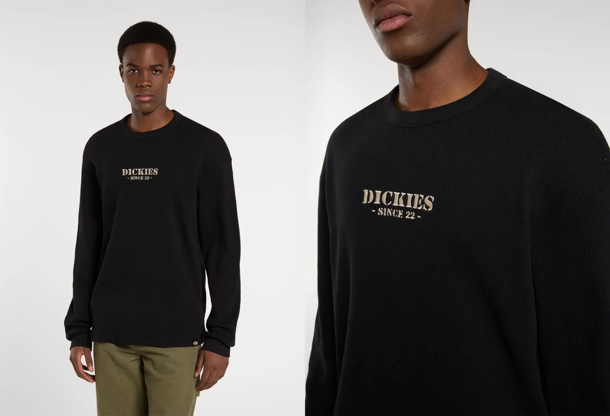 Dickies T-Shirt Manches Longues Waffle Noir Dickies