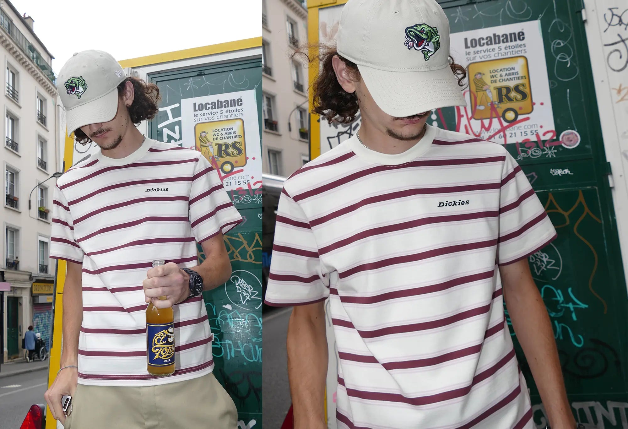 Dickies T-Shirt à rayures York Beige Dickies