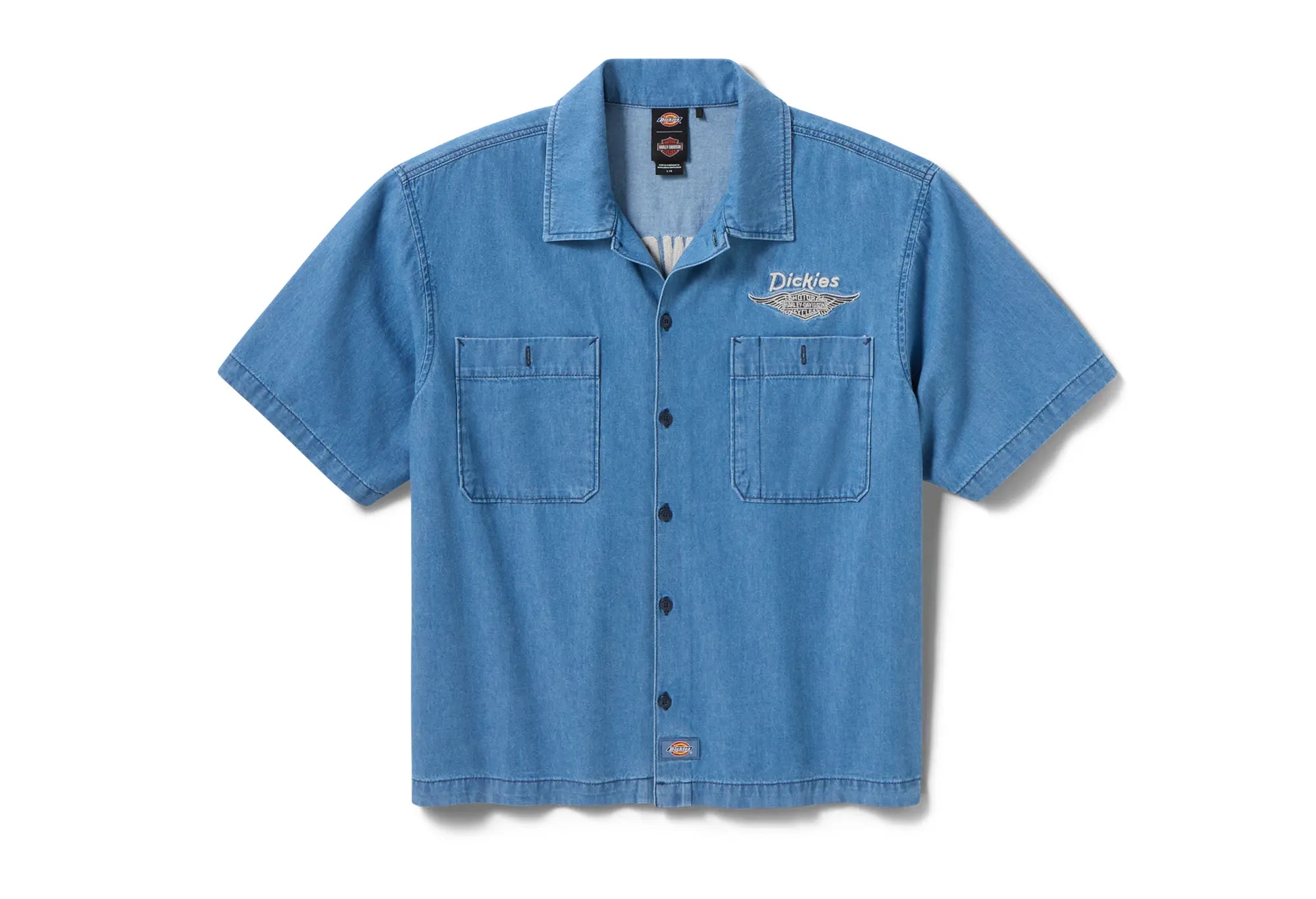 Dickies X Harley Davidson Chemise de Travail Chambray Bleu Dickies