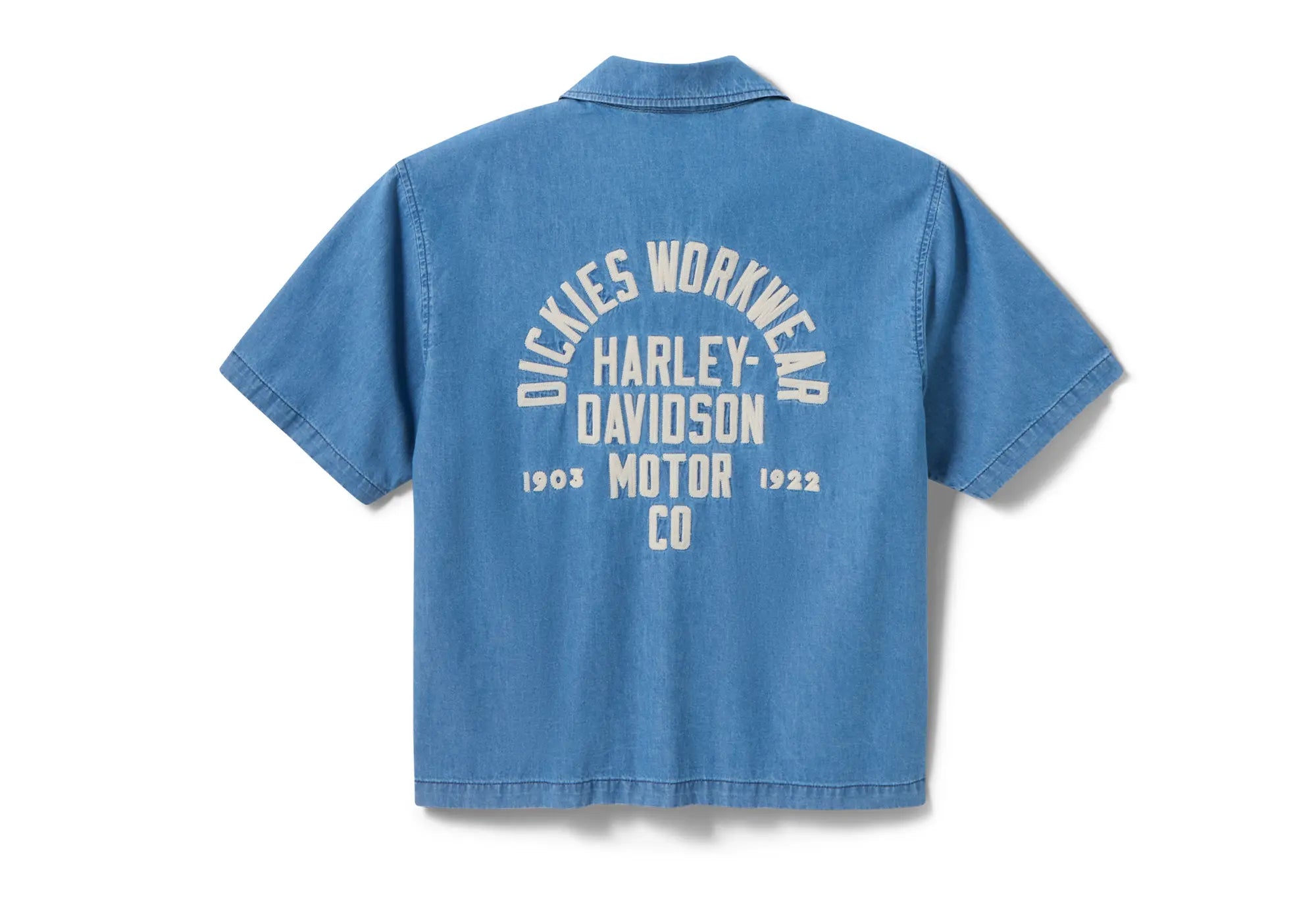 Dickies X Harley Davidson Chemise de Travail Chambray Bleu Dickies