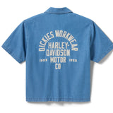 Dickies X Harley Davidson Chemise de Travail Chambray Bleu Dickies