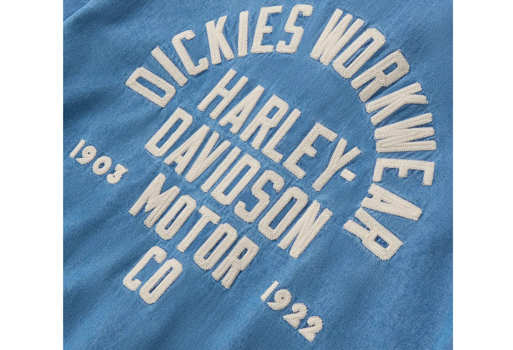 Dickies X Harley Davidson Chemise de Travail Chambray Bleu Dickies