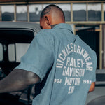 Dickies X Harley Davidson Chemise de Travail Chambray Bleu Dickies