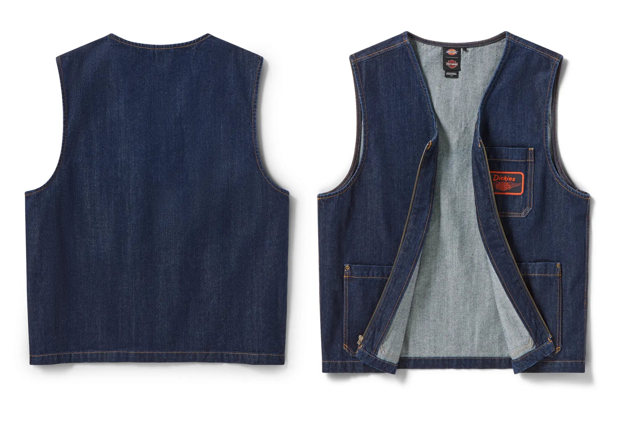 Dickies X Harley Davidson Veste ss Manche rinsed denim Dickies