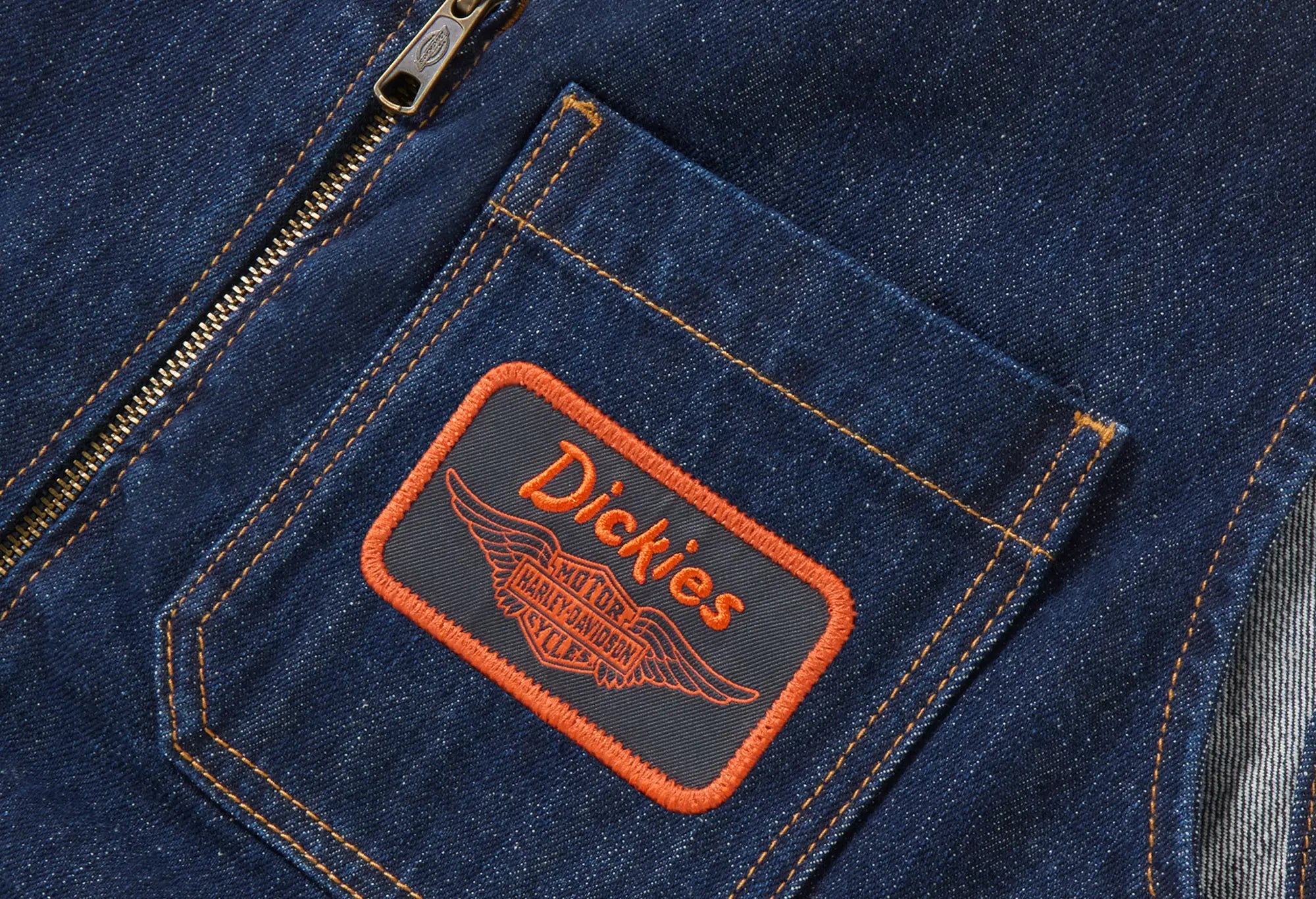 Dickies X Harley Davidson Veste ss Manche rinsed denim Dickies