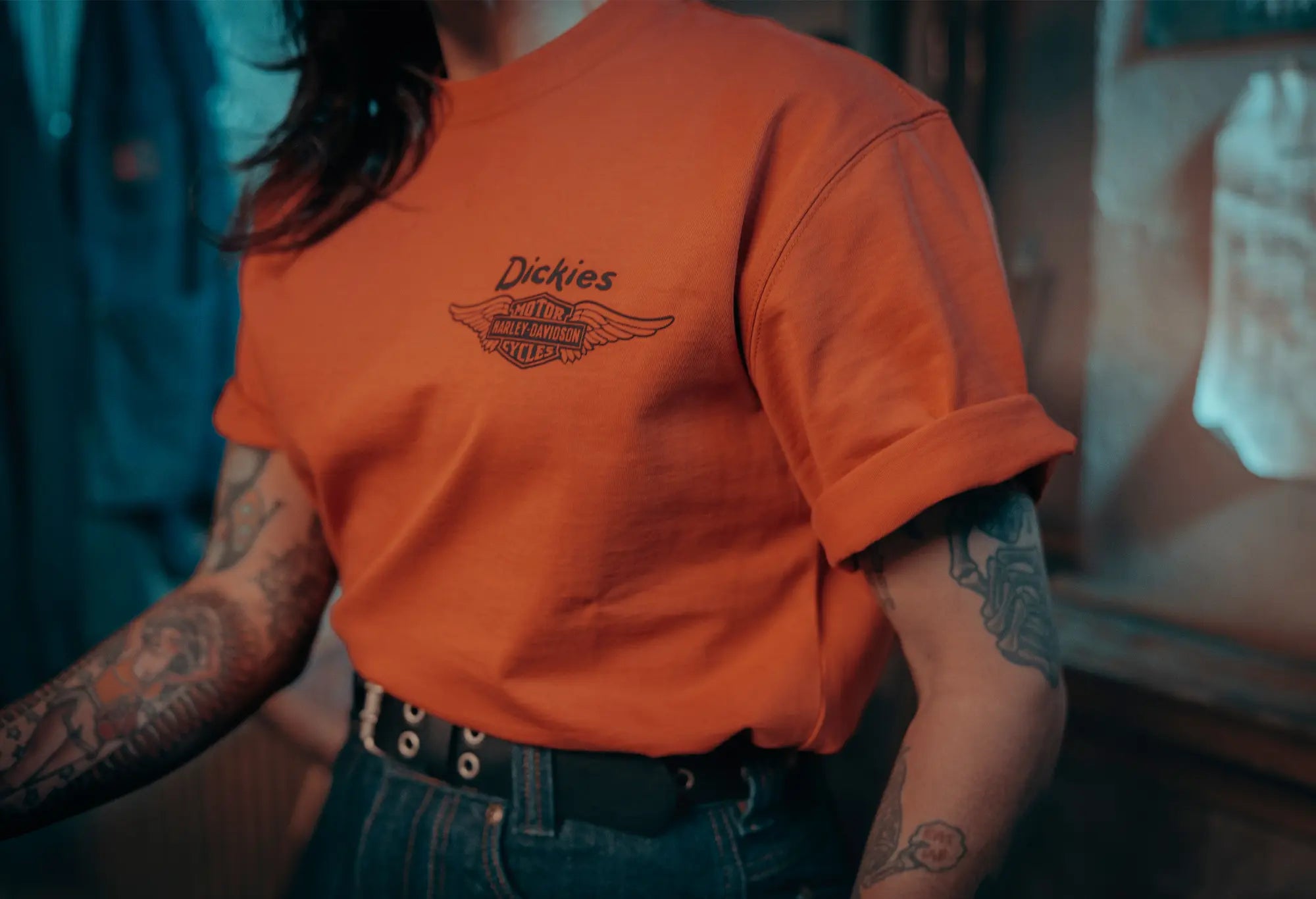 Dickies X Harley Davidson Vintage Orange T-Shirt Dickies