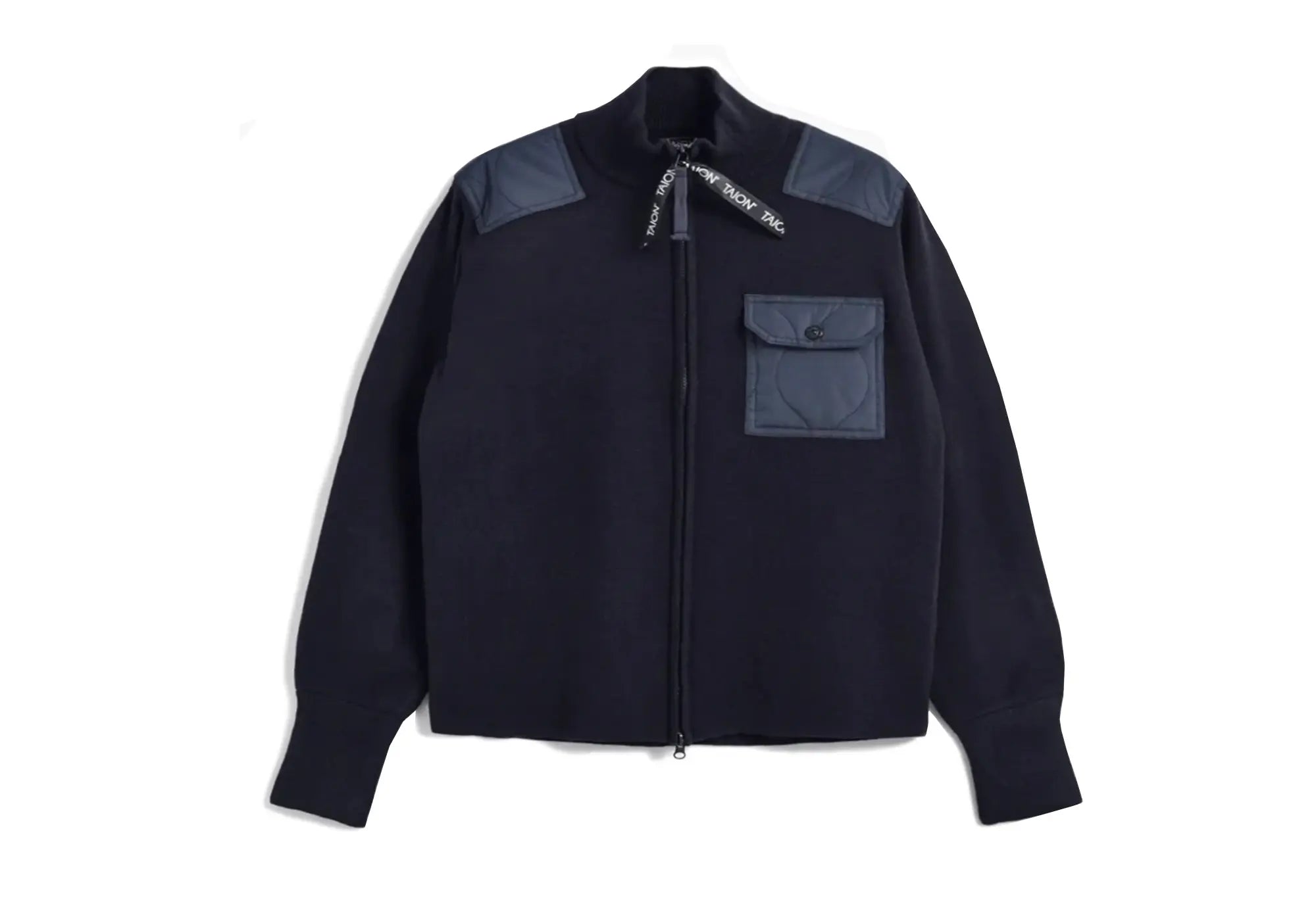 Gilet tricoté TAION poche poitrine - bleu marine - Taion