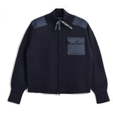 Gilet tricoté TAION poche poitrine - bleu marine - Taion