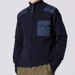 Gilet tricoté TAION poche poitrine - bleu marine - Taion