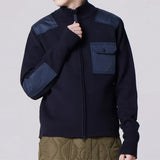 Gilet tricoté TAION poche poitrine - bleu marine - Taion