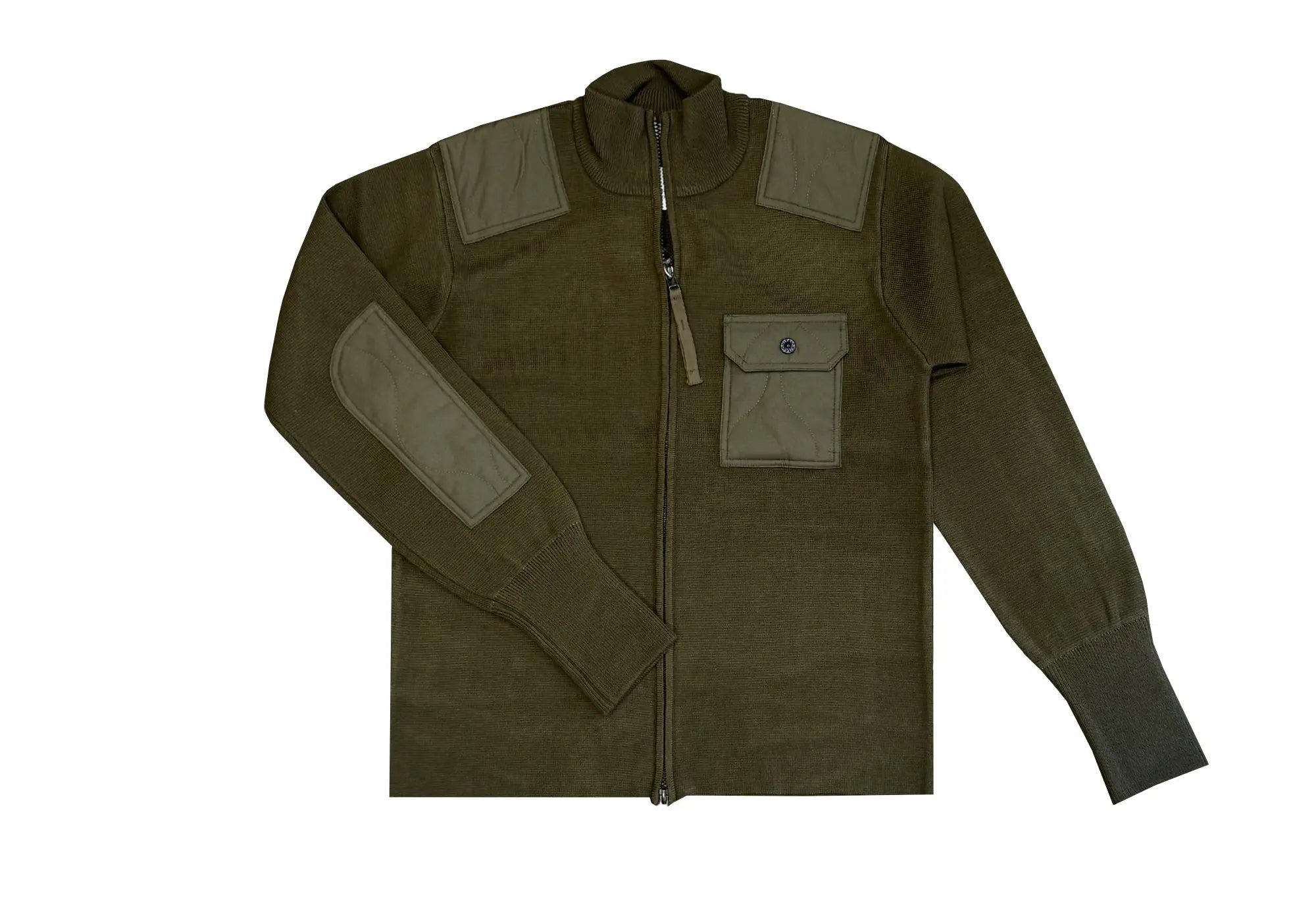 Gilet tricoté TAION poche poitrine - olive - Taion