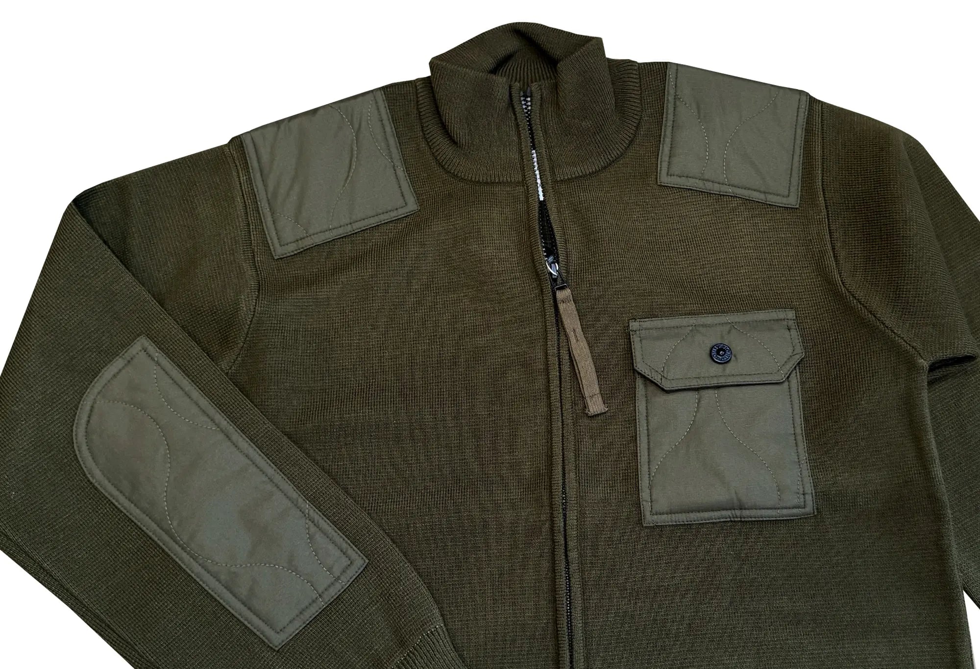 Gilet tricoté TAION poche poitrine - olive - Taion