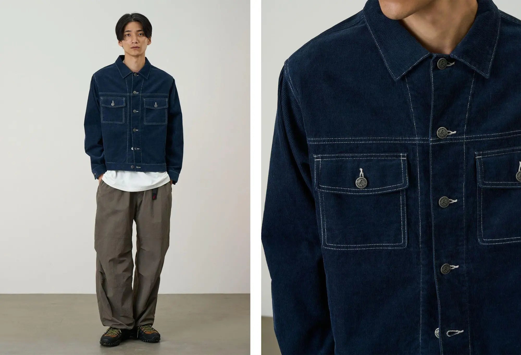 Gramicci Corduroy Trucker Veste Navy Gramicci