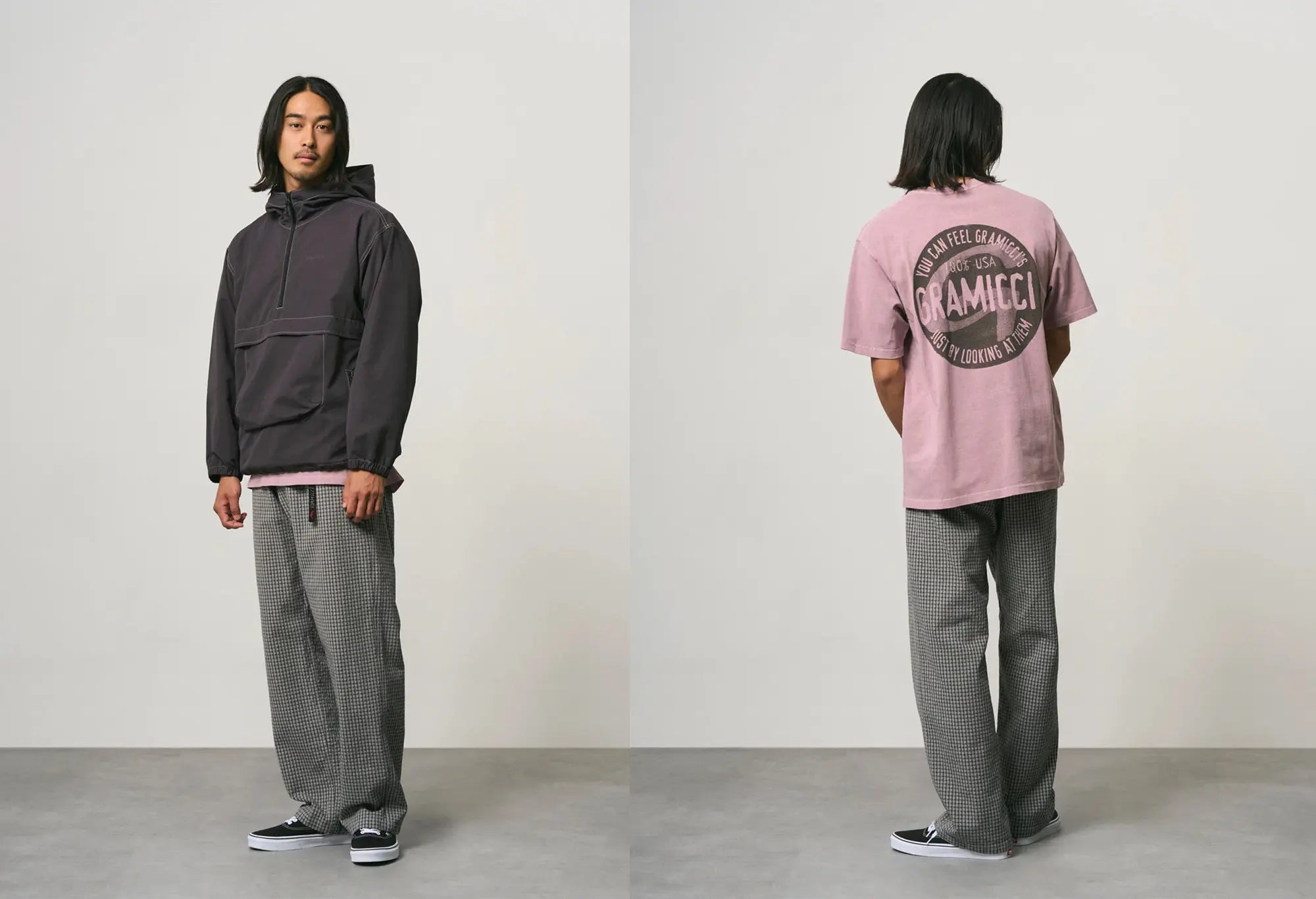 Gramicci Dobby Plaid G-Pant Straight Fit Pants - Stone Gramicci