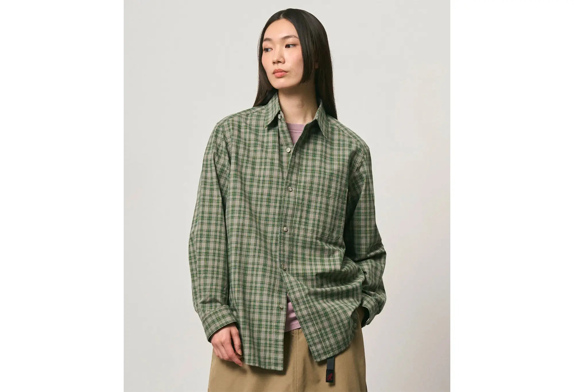 Gramicci Heavyweight Checkered Shirt Forest Green Gramicci