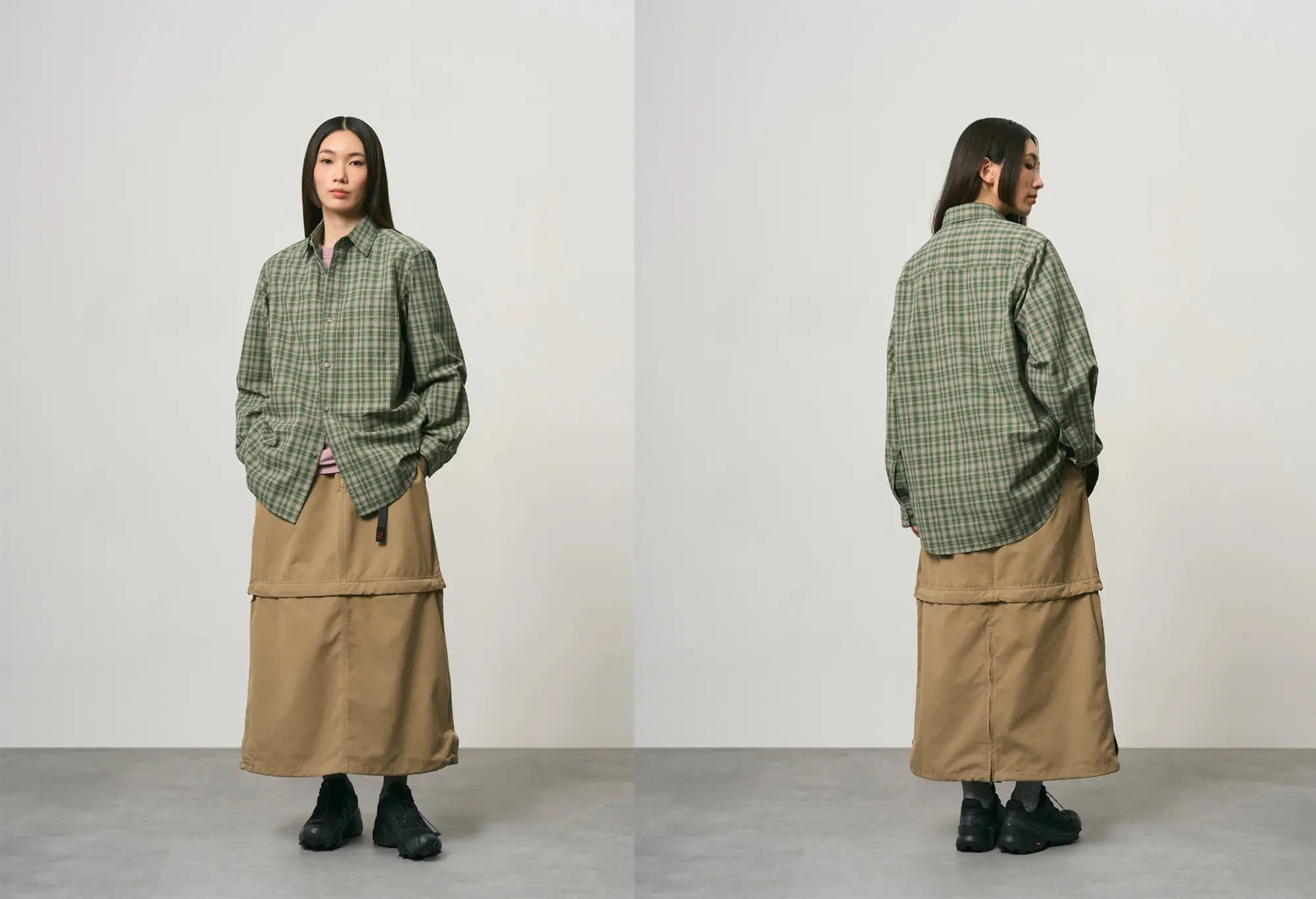 Gramicci Heavyweight Checkered Shirt Forest Green Gramicci