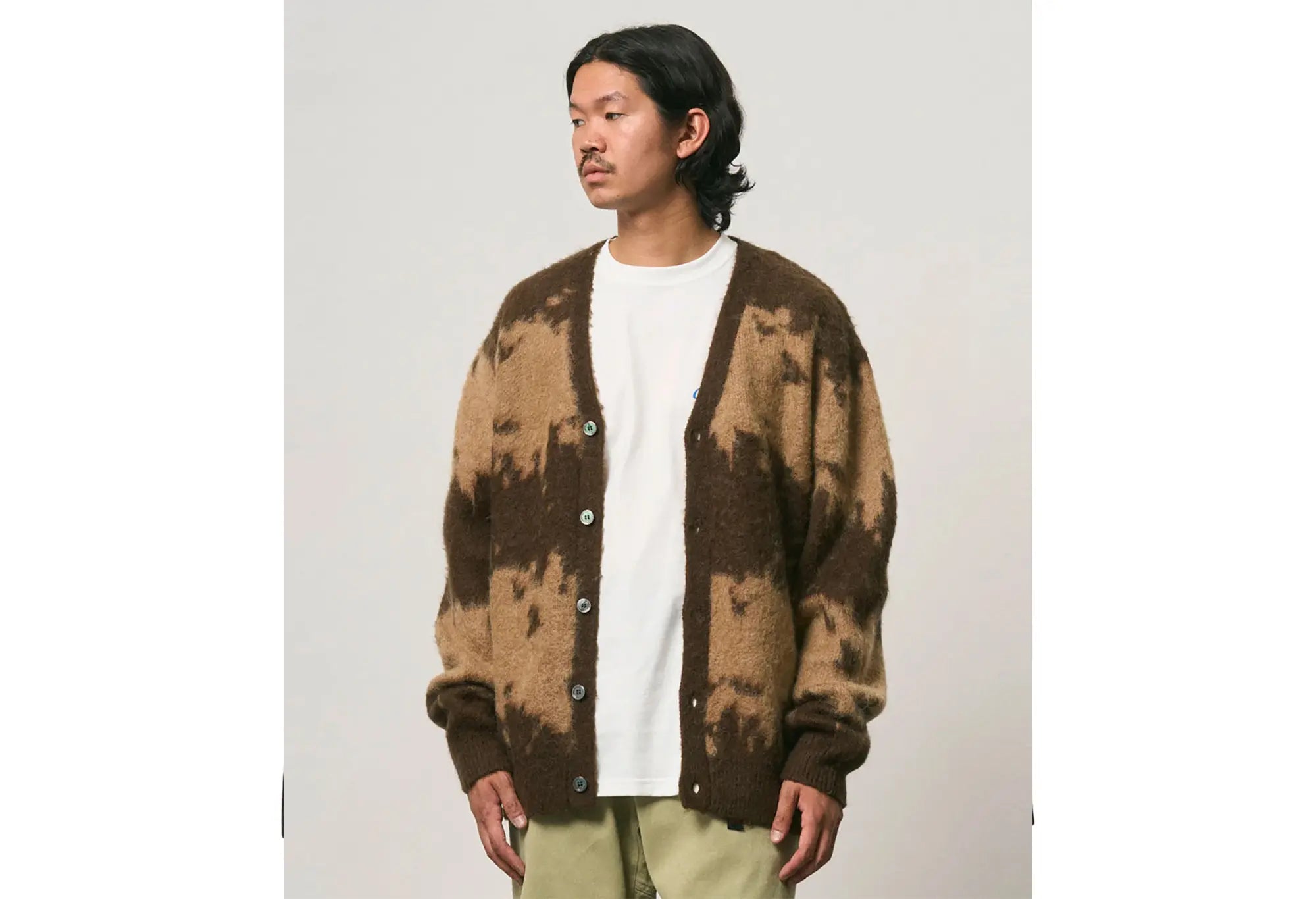 Gramicci Mohair Splatter Cardigan 'Taupe Splatter' Gramicci