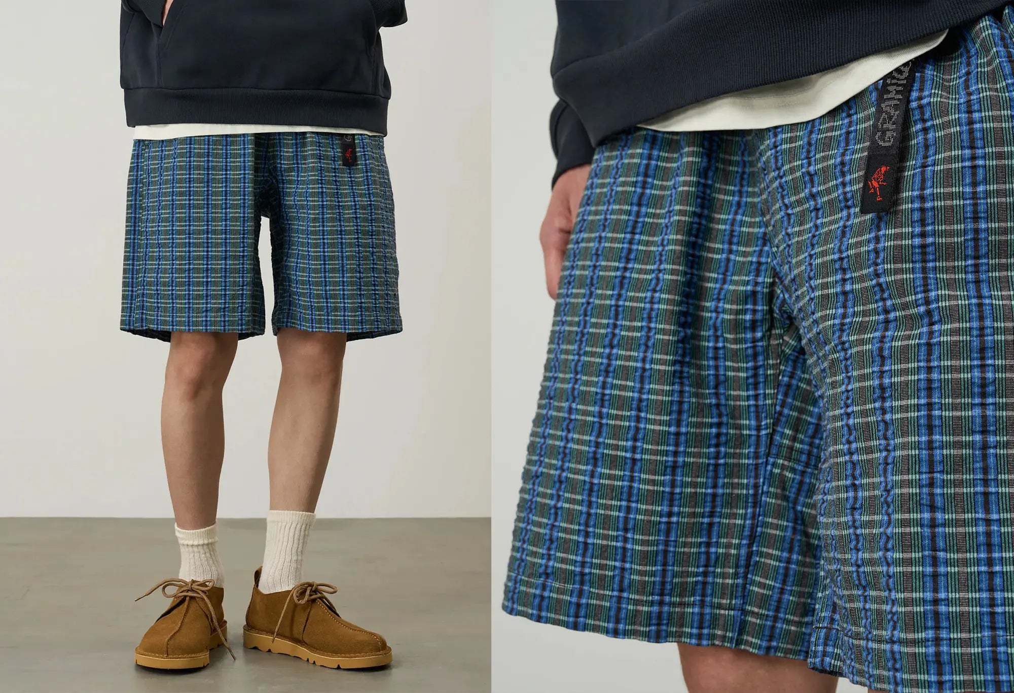 Gramicci O.G. G-Short Seersucker Plaid Multi Stripe Gramicci