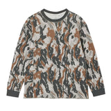 Gramicci Waffle Crew Pullover Bark Camo Gramicci