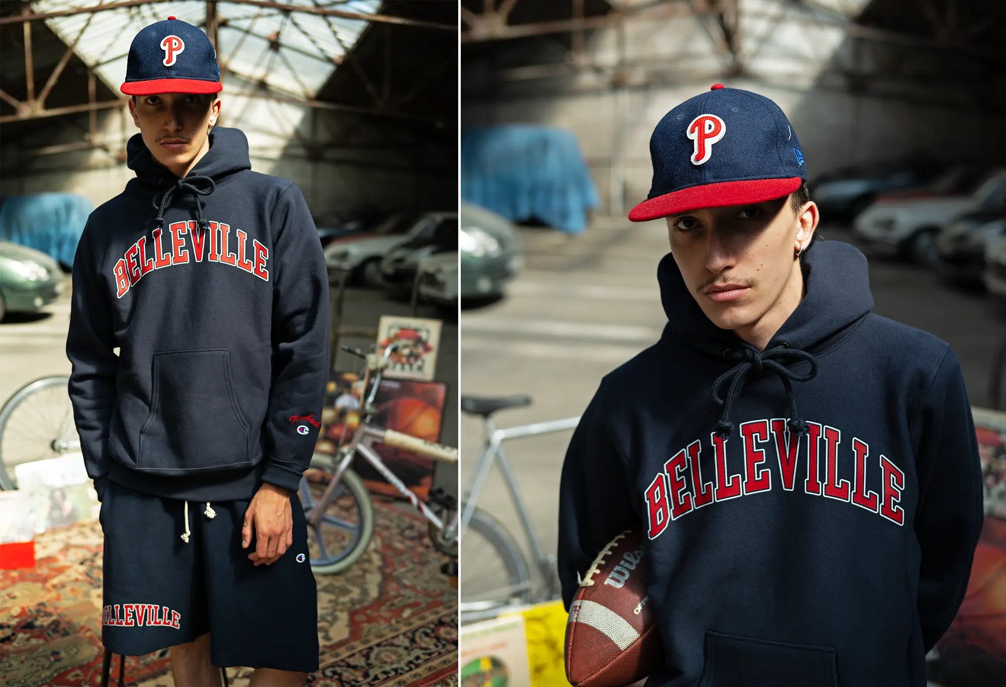 Hoodie Champion Navy Made in USA X 'Belleville' Champion