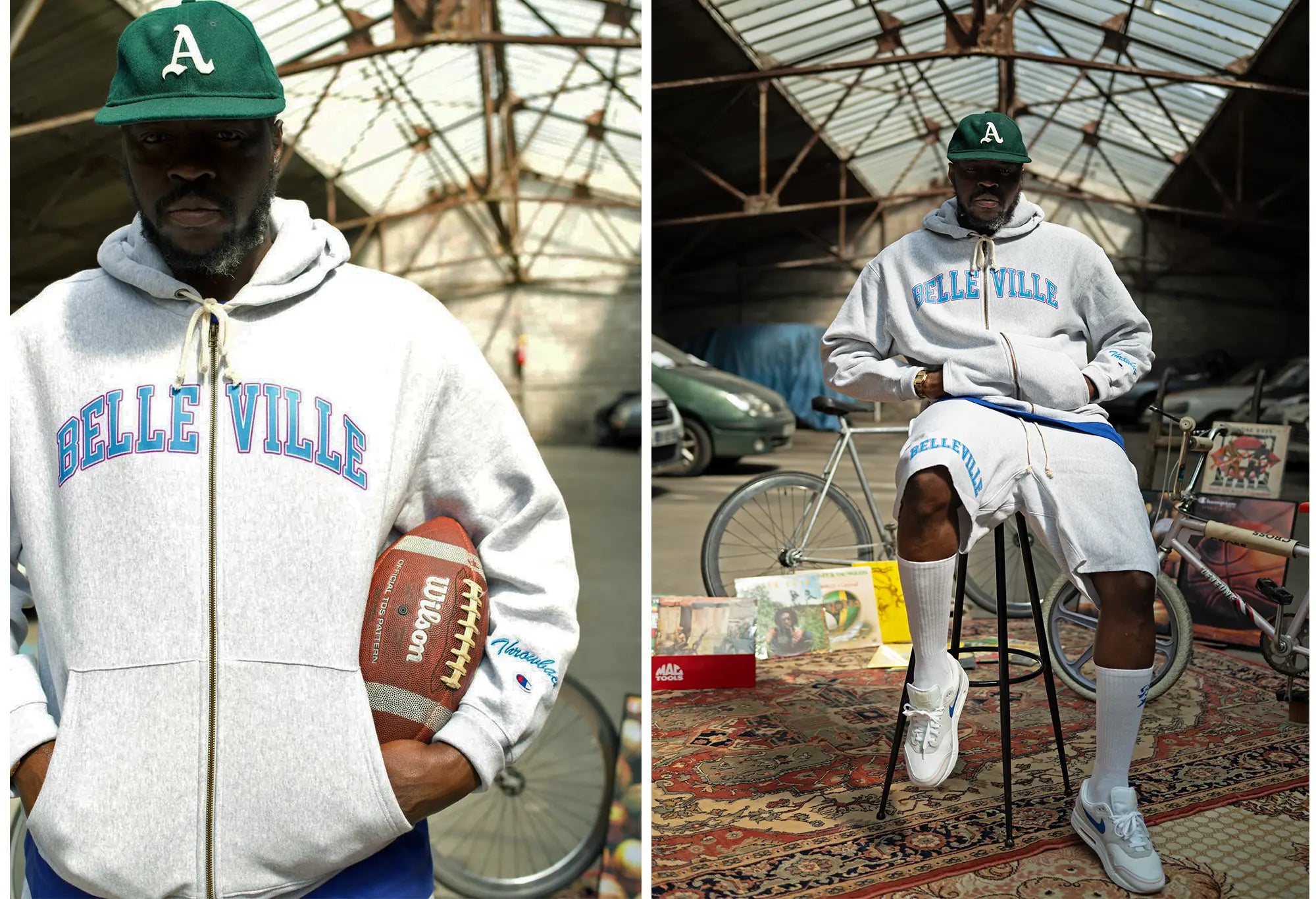 Hoodie Champion Zippé Gris X Belleville Champion