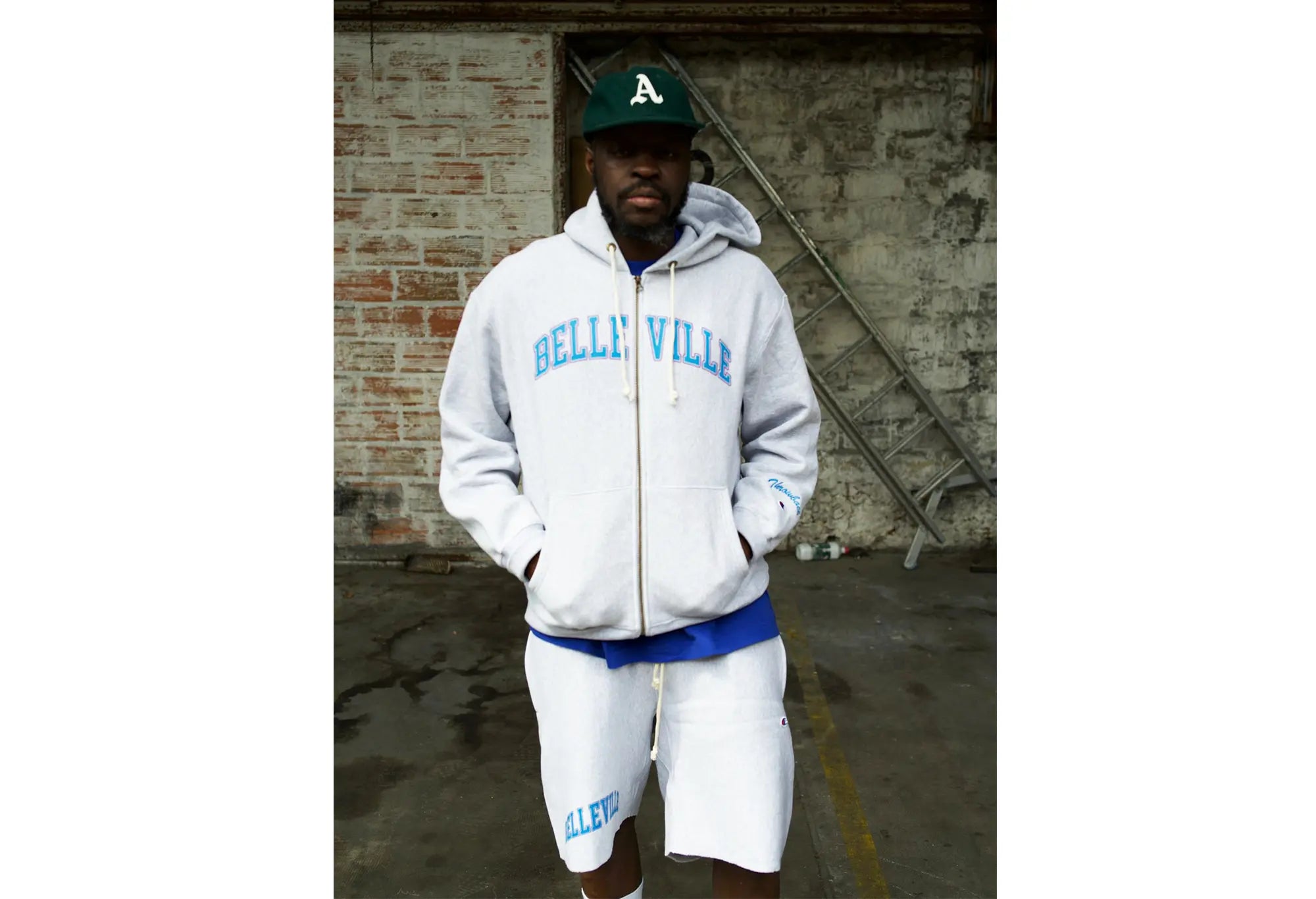 Hoodie Champion Zippé Gris X Belleville Champion