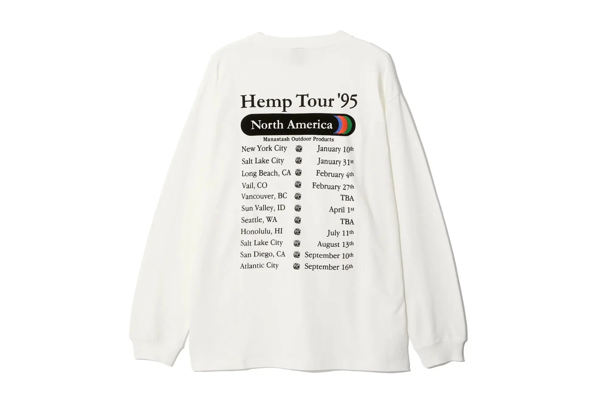Manastash Hemp Tour L/S Tee - Blanc Manastash