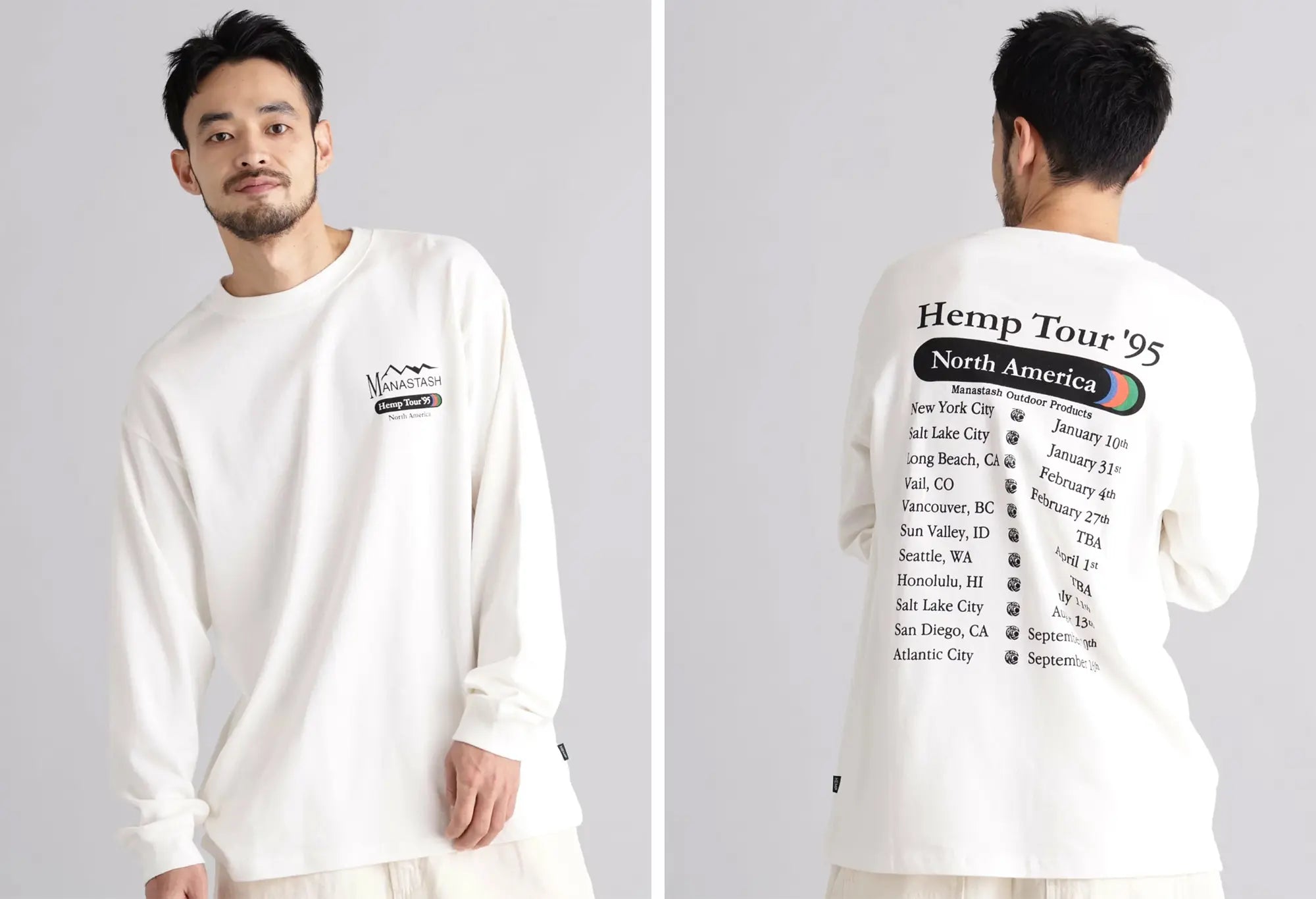 Manastash Hemp Tour L/S Tee - Blanc Manastash