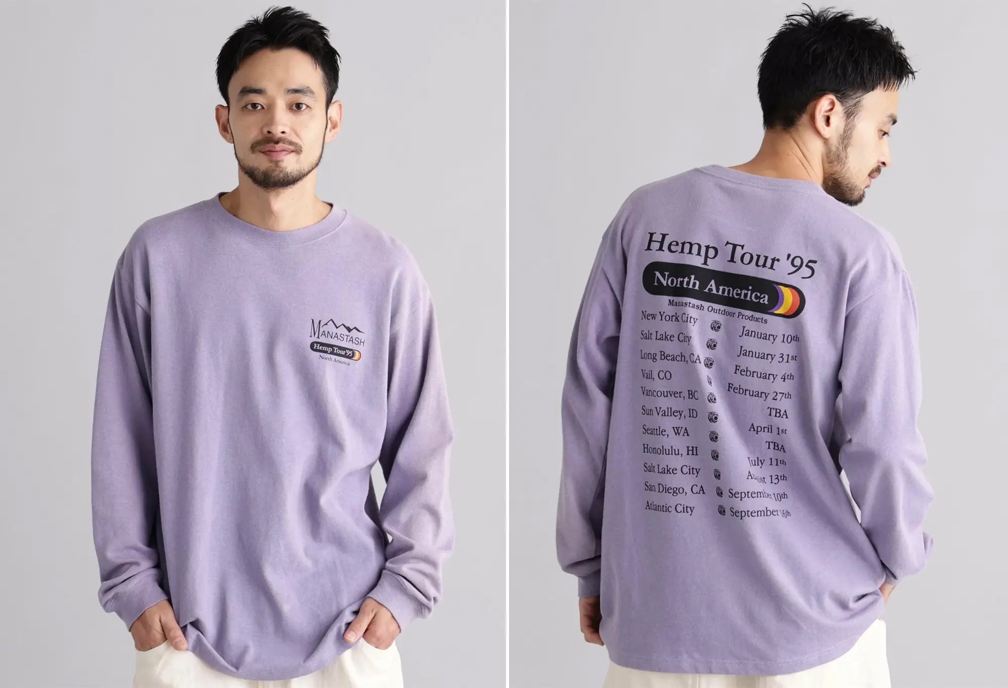 Manastash Hemp Tour L/S Tee - Lavande Manastash