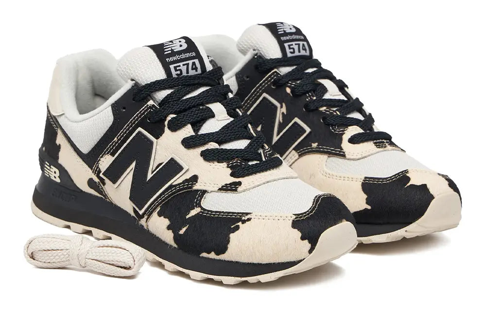 New Balance 574 Black / Line - Cow Print New Balance