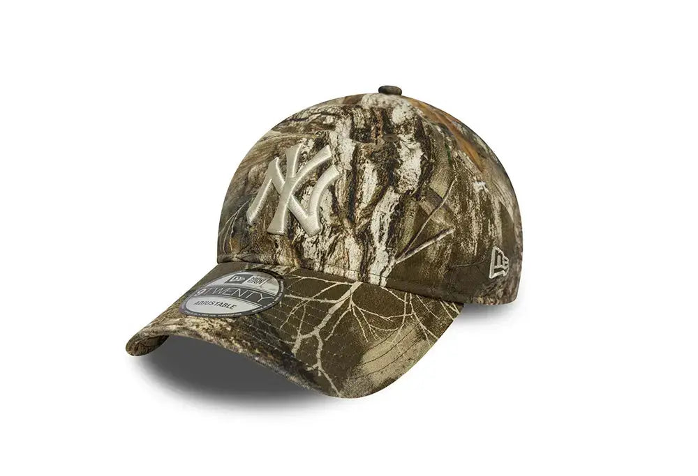 New Era Casquette 9TWENTY Adjustable NY Yankees MLB Washed Real Tree New Era