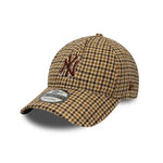 New Era Casquette 9TWENTY A-Frame Check NY Yankees MLB Beige New Era