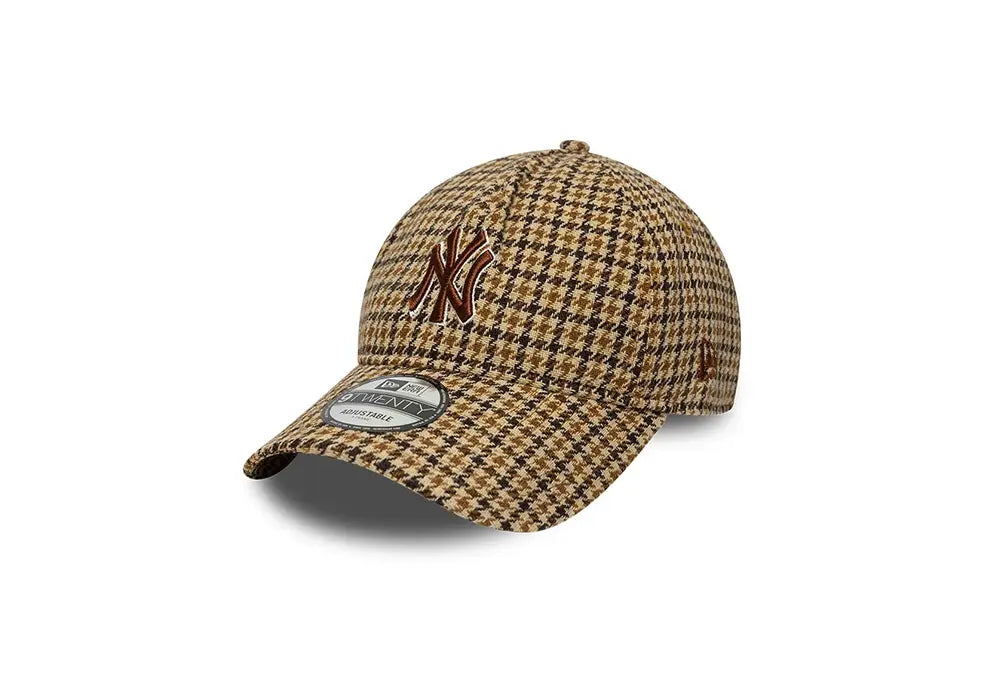 New Era Casquette 9TWENTY A-Frame Check NY Yankees MLB Beige New Era