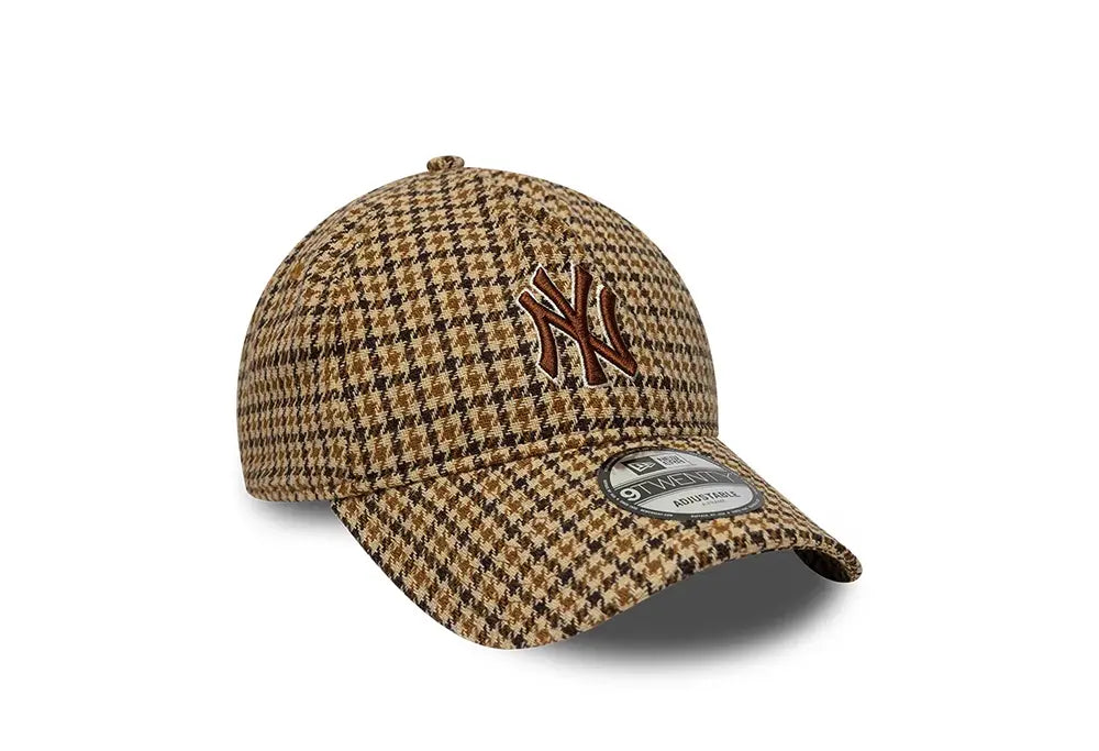 New Era Casquette 9TWENTY A-Frame Check NY Yankees MLB Beige New Era