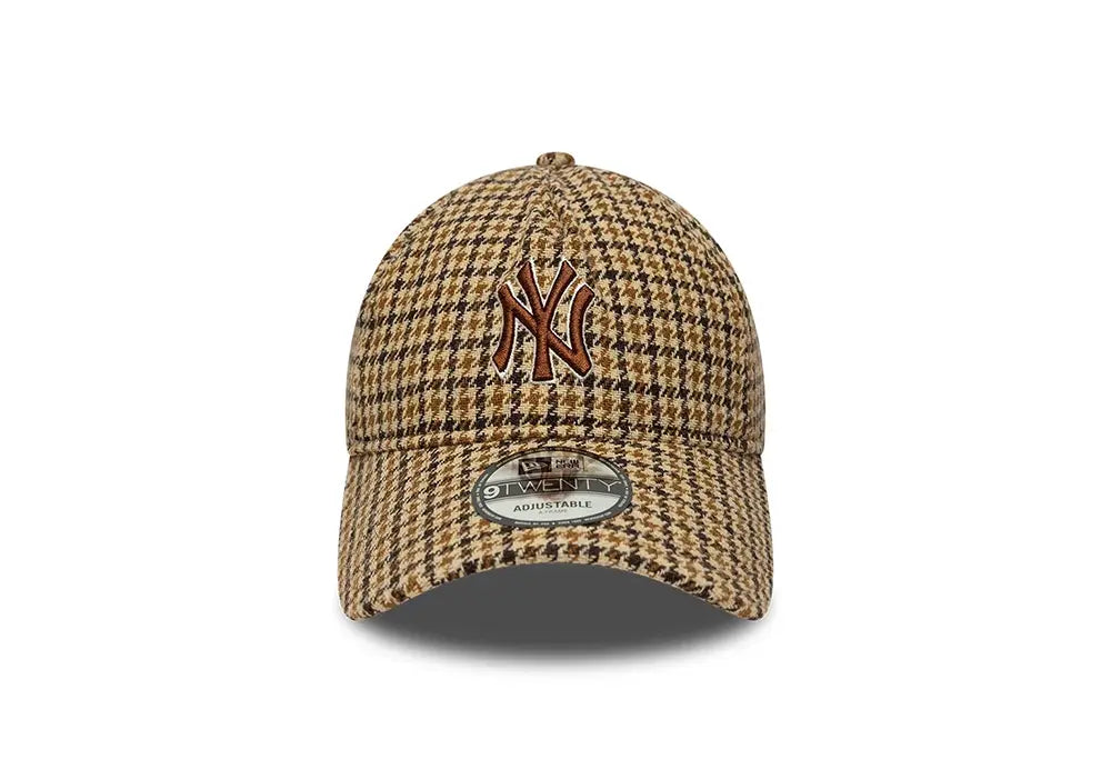 New Era Casquette 9TWENTY A-Frame Check NY Yankees MLB Beige New Era