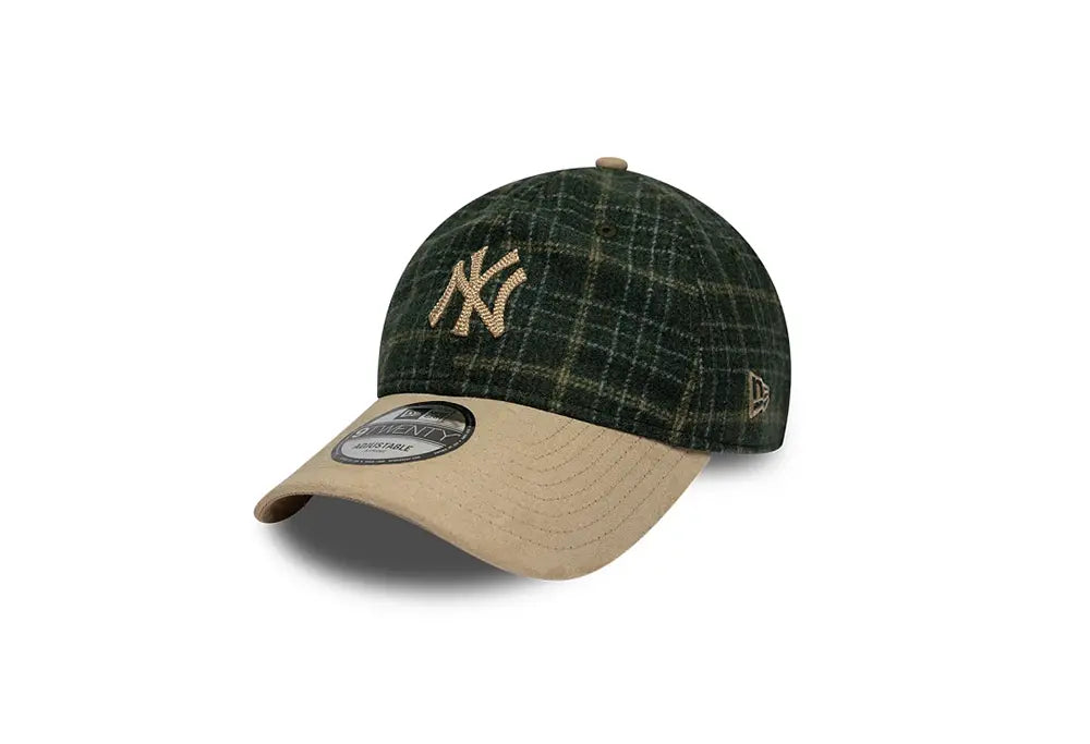 New Era Casquette 9TWENTY Mix Check NY Yankees MLB Green New Era