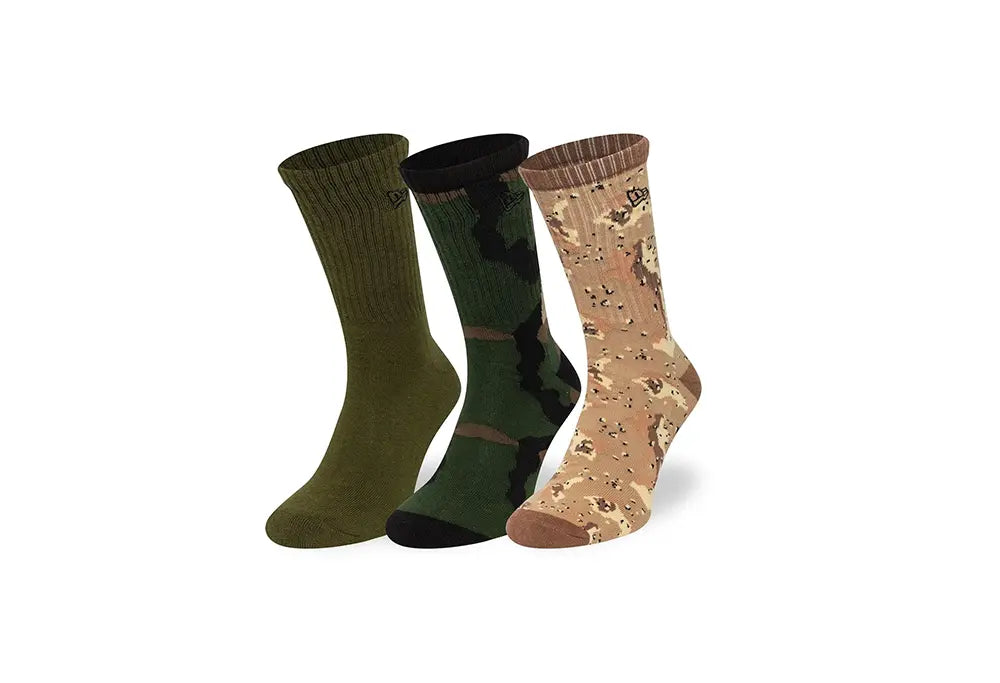 New Era Chaussettes Crew 3 Pack Camo New Era