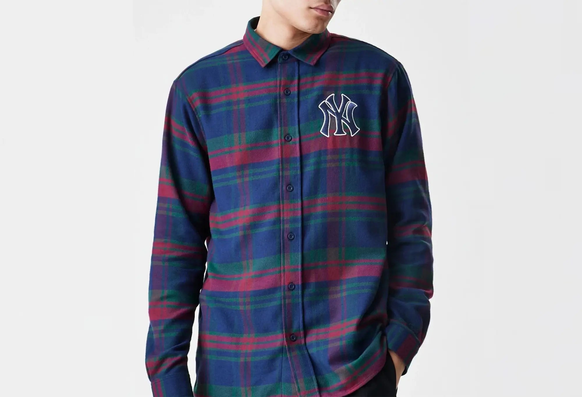 New Era Chemise NY Yankees MLB Check navy New Era