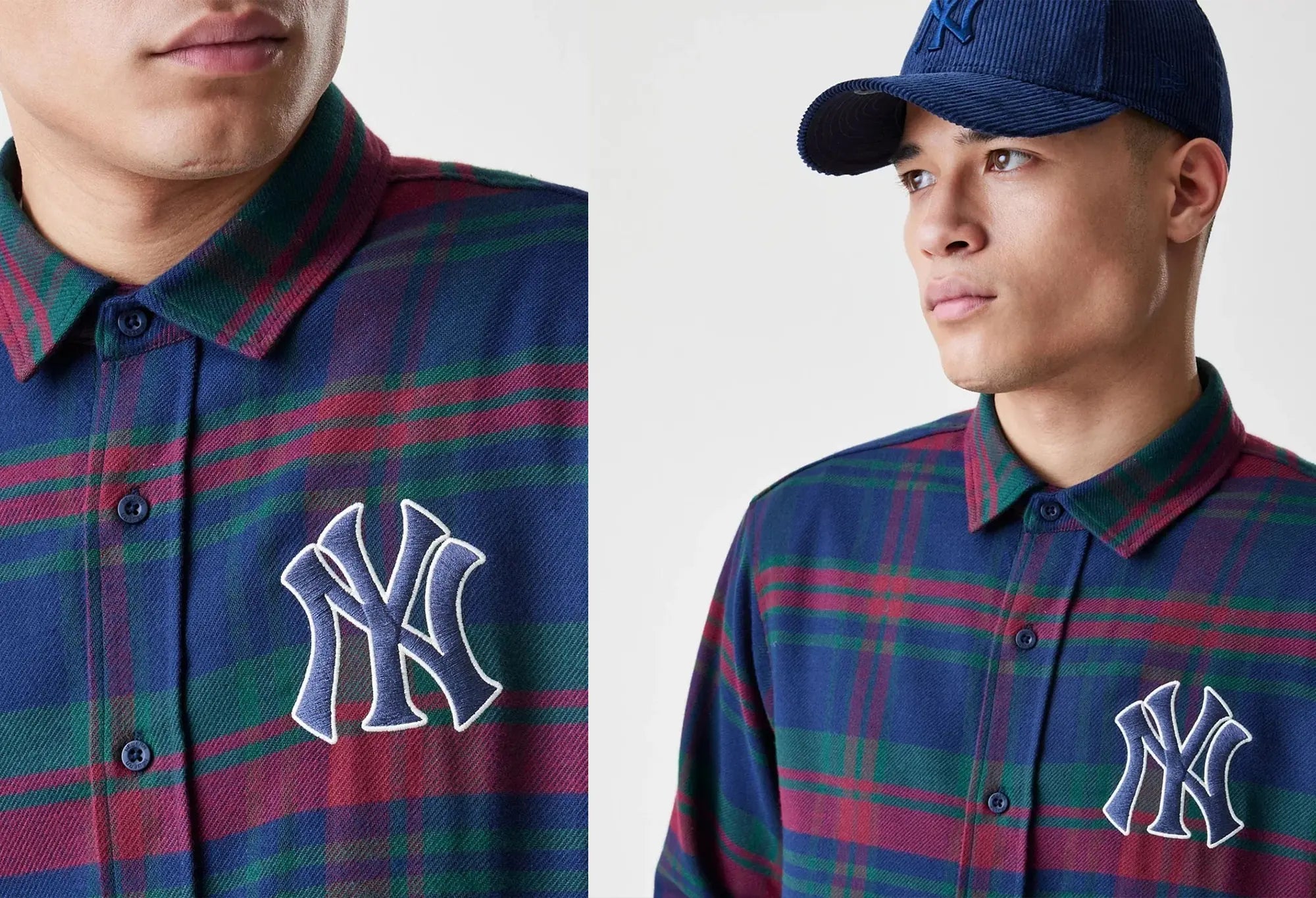 New Era Chemise NY Yankees MLB Check navy New Era