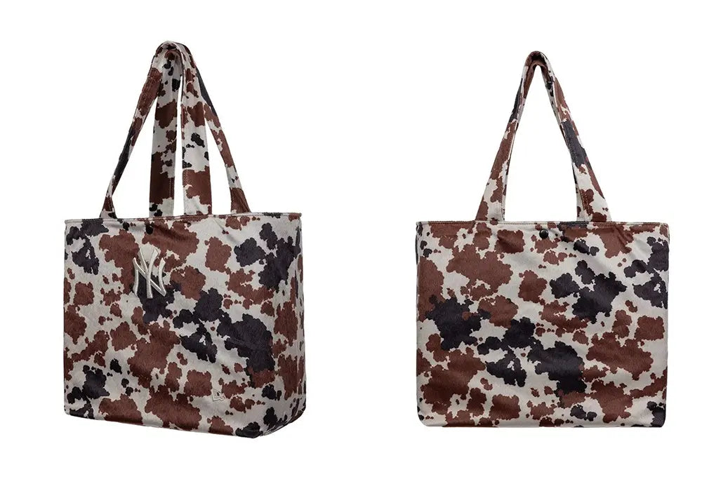New Era NY Yankees MLB Cow Tote Bag Animal Print Beige New Era