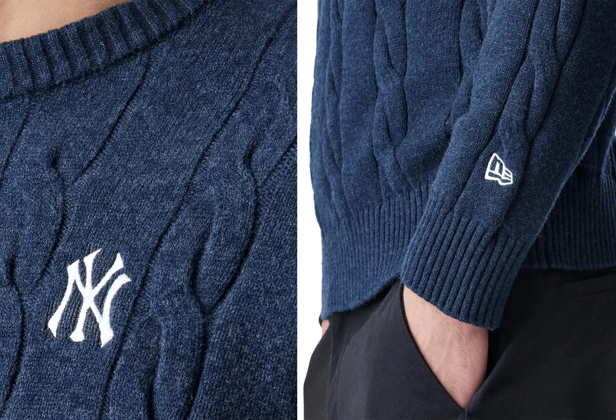 New Era Pull en maille NY Yankees MLB Bleu Marine New Era