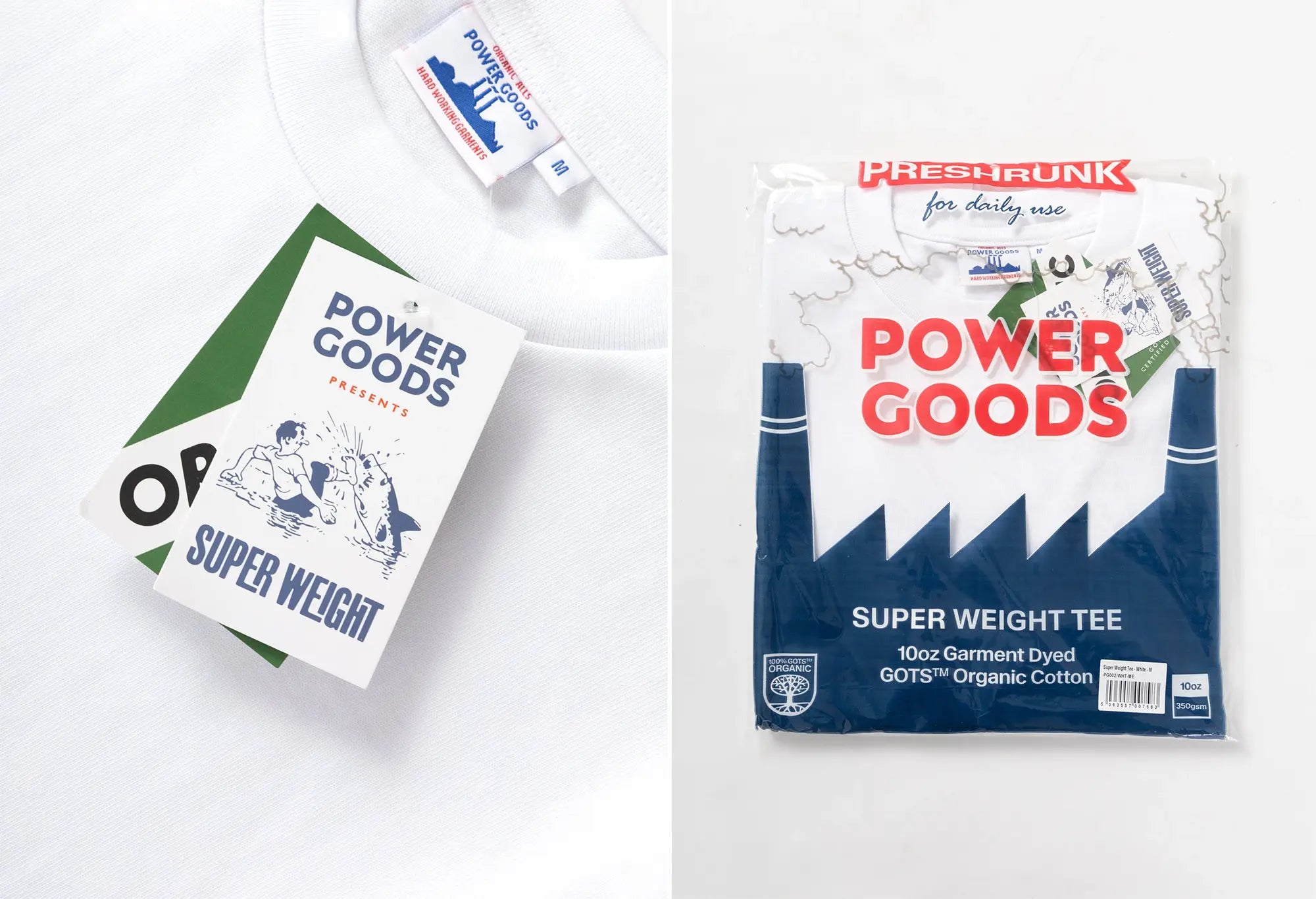 Power Goods Super Weight T-Shirt Blanc Power Goods